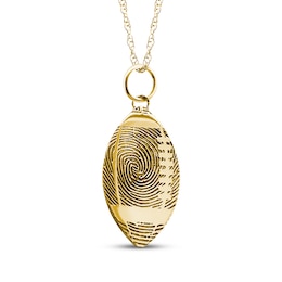Your Own Fingerprint Football Necklace 10K Yellow Gold 18"