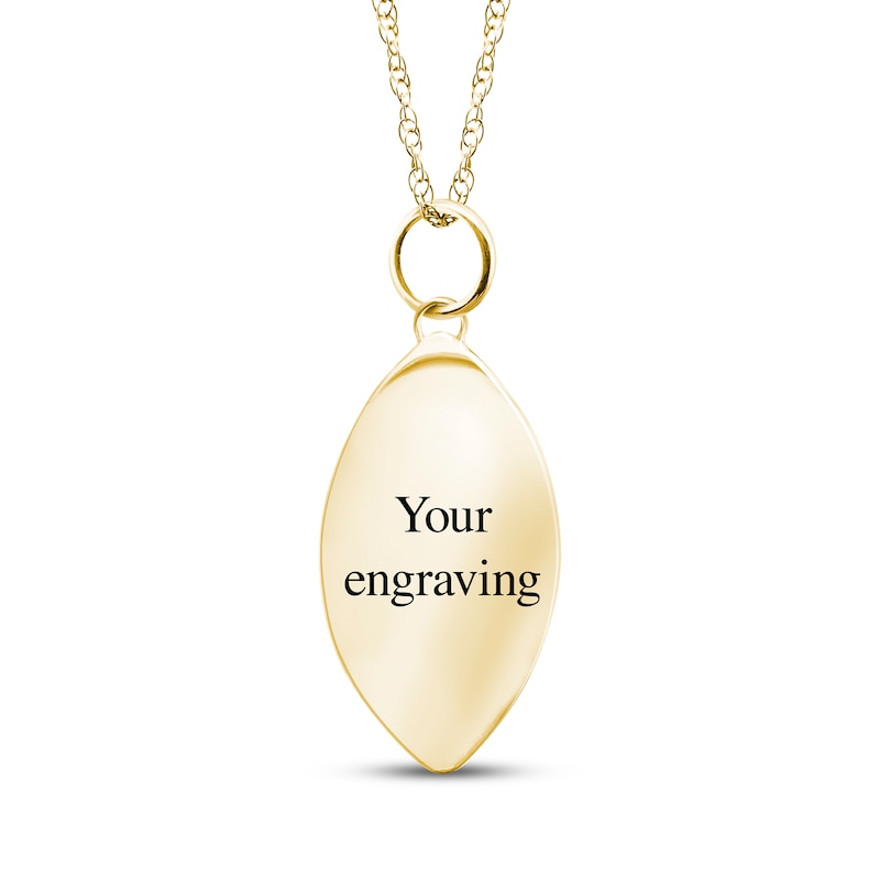 Main Image 2 of Your Own Fingerprint Football Necklace 10K Yellow Gold 18"
