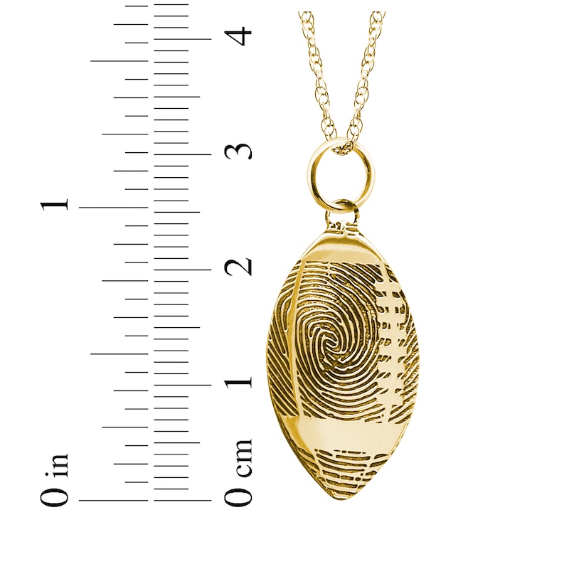 Main Image 4 of Your Own Fingerprint Football Necklace 10K Yellow Gold 18"