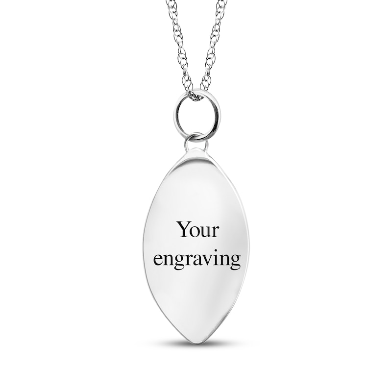 Main Image 2 of Your Own Fingerprint Football Necklace 10K White Gold 18"