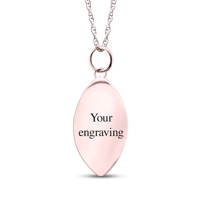 Main Image 2 of Your Own Fingerprint Football Necklace 10K Rose Gold 18"