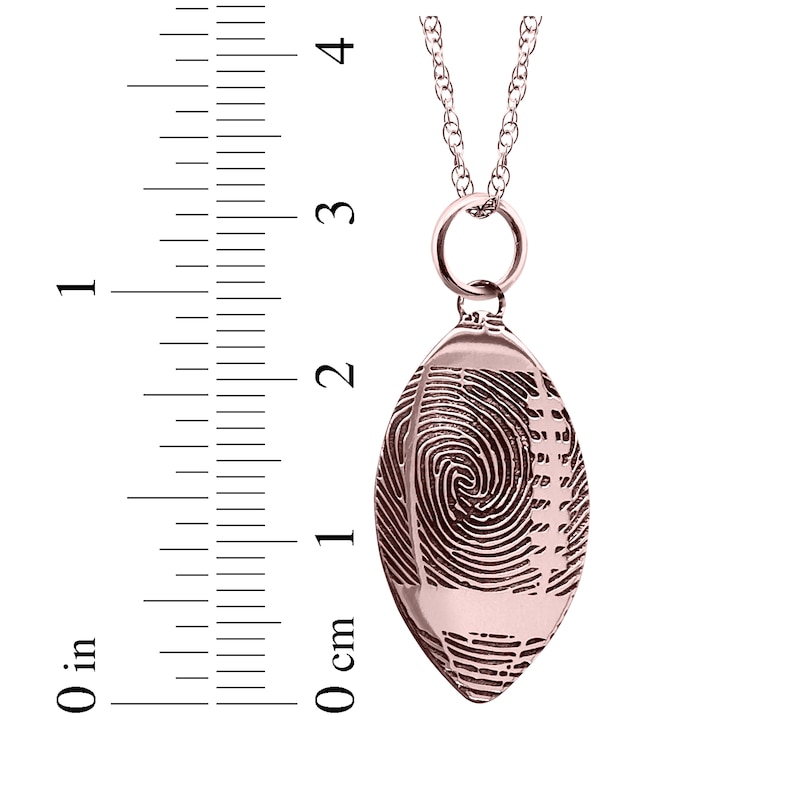 Main Image 4 of Your Own Fingerprint Football Necklace 10K Rose Gold 18"
