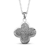 Thumbnail Image 1 of Your Own Fingerprint Clover Necklace Sterling Silver 18"