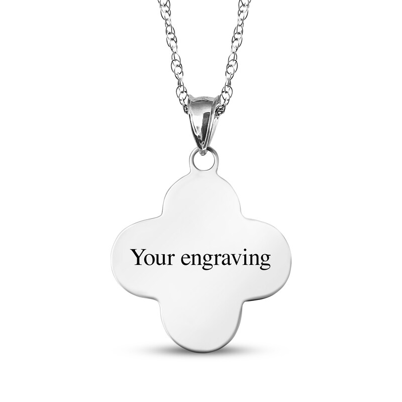Main Image 2 of Your Own Fingerprint Clover Necklace Sterling Silver 18"