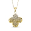 Thumbnail Image 1 of Your Own Fingerprint Clover Necklace 10K Yellow Gold 18"