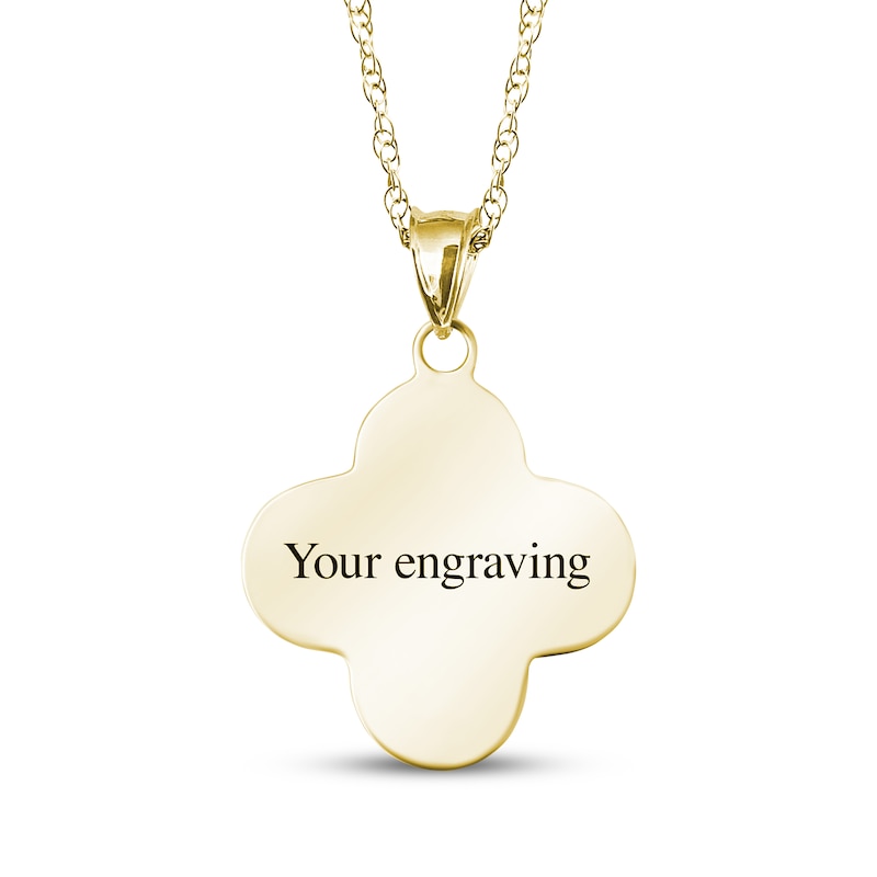 Main Image 2 of Your Own Fingerprint Clover Necklace 10K Yellow Gold 18"