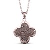 Thumbnail Image 1 of Your Own Fingerprint Clover Necklace 10K Rose Gold 18"