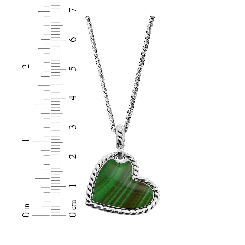 Main Image 3 of Enamel Tilted Heart Necklace Sterling Silver 22"