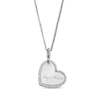 Thumbnail Image 1 of Your Own Handwriting Tilted Heart Necklace with White Lab-Created Sapphires Sterling Silver 22"