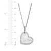 Thumbnail Image 2 of Your Own Handwriting Tilted Heart Necklace with White Lab-Created Sapphires Sterling Silver 22"