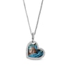 Thumbnail Image 1 of Photo Tilted Heart Necklace with White Lab-Created Sapphires Sterling Silver 22"