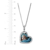 Thumbnail Image 2 of Photo Tilted Heart Necklace with White Lab-Created Sapphires Sterling Silver 22"