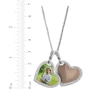 Thumbnail Image 3 of Photo & Enamel Double Tilted Heart Necklace with White Lab-Created Sapphires Sterling Silver 22"