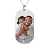 Thumbnail Image 1 of Engravable Photo and Your Own Fingerprint Dog Tag Necklace 10K White Gold 22"