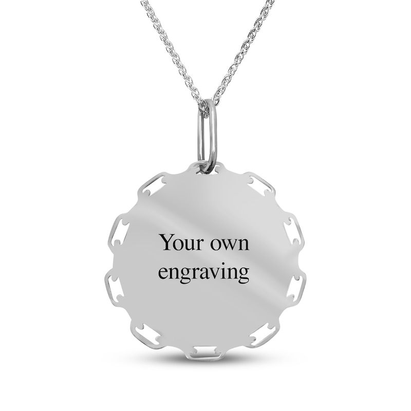 Main Image 2 of Photo Paperclip Chain Frame Disc Necklace Sterling Silver 18"