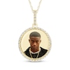 Thumbnail Image 1 of Photo Diamond Accent Frame Disc Necklace 10K Yellow Gold 18"