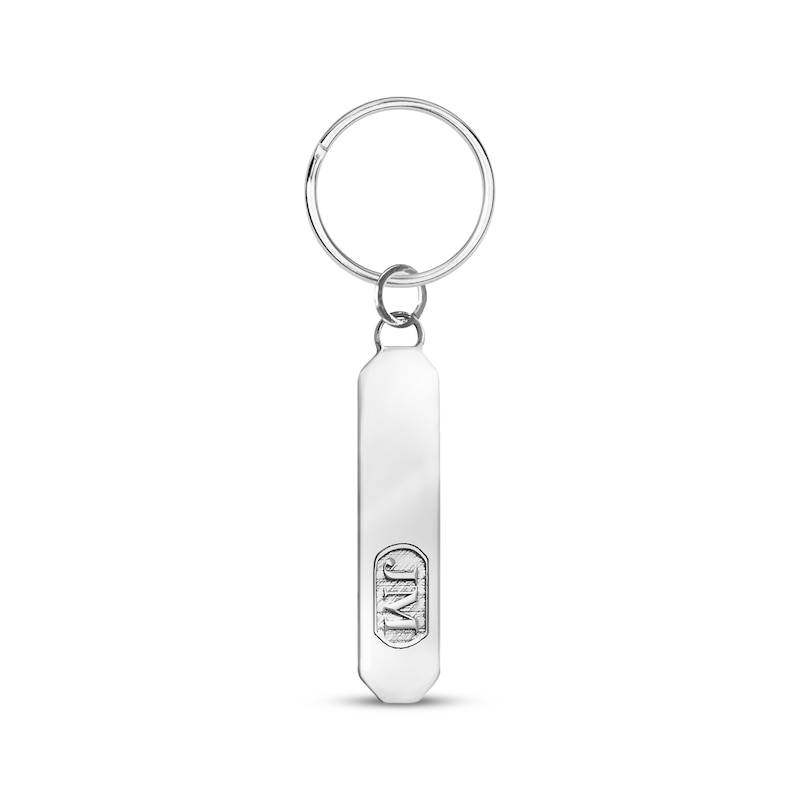 Main Image 1 of Engravable Rectangular Key Chain Sterling Silver