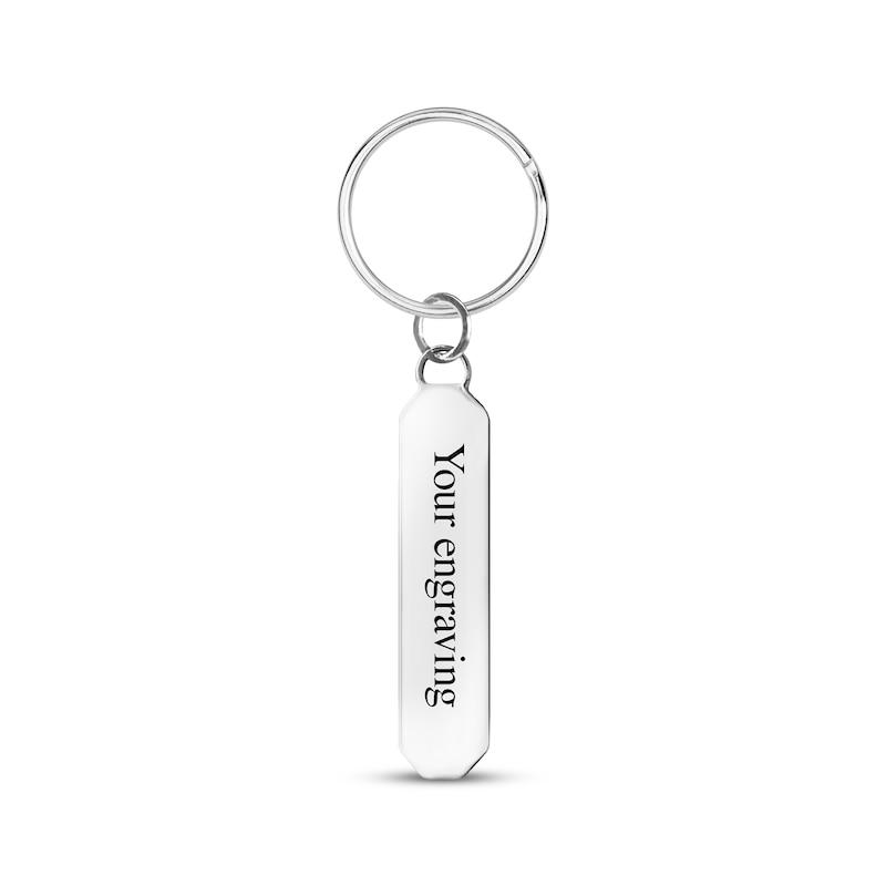 Main Image 2 of Engravable Rectangular Key Chain Sterling Silver