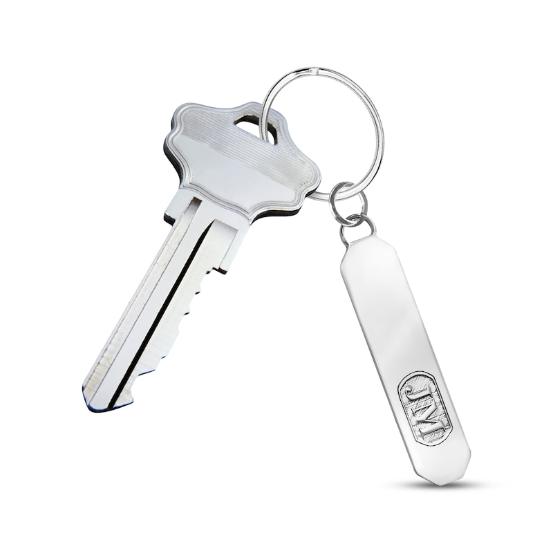 Main Image 3 of Engravable Rectangular Key Chain Sterling Silver