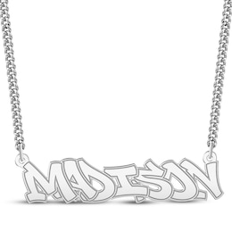Graffiti Name Necklace Sterling Silver 22"