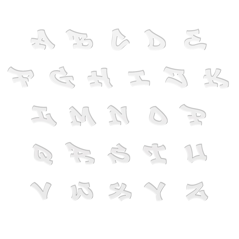Main Image 3 of Graffiti Name Necklace Sterling Silver 22"