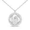 Thumbnail Image 3 of Saint & Name Medallion Necklace 10K White Gold 18"