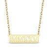 Thumbnail Image 1 of Cutout Roman Numeral Year Bar Necklace 14K Yellow Gold 18"