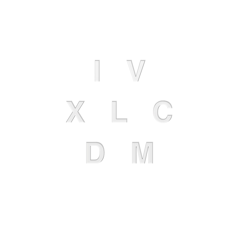 Main Image 3 of Cutout Roman Numeral Year Bar Necklace Sterling Silver 18"