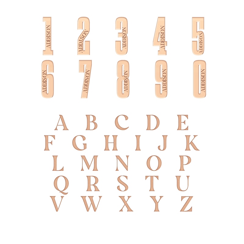 Main Image 3 of Sport Number & Name Necklace 14K Rose Gold 18"
