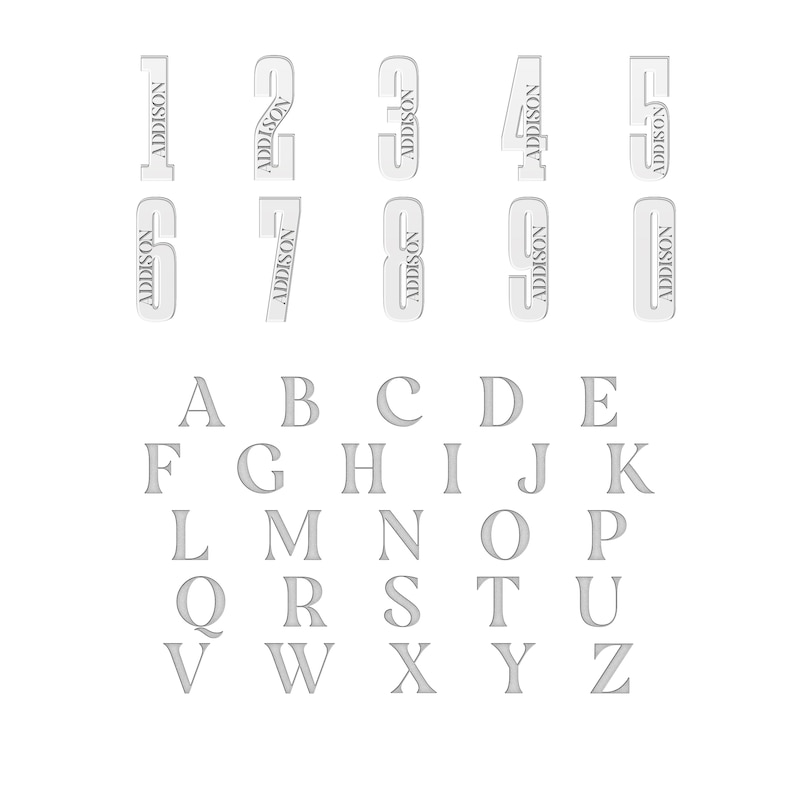Main Image 3 of Sport Number & Name Necklace Sterling Silver 18"