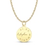 Thumbnail Image 1 of Name & Roman Numeral Date Disc Necklace 10K Yellow Gold 18"