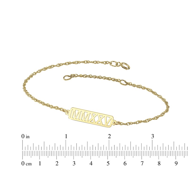 Main Image 4 of Roman Numeral Year Bracelet 10K Yellow Gold 7.25"