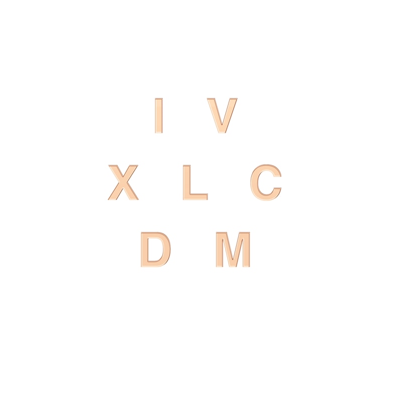 Main Image 3 of Roman Numeral Year Bracelet 14K Rose Gold 7.25"