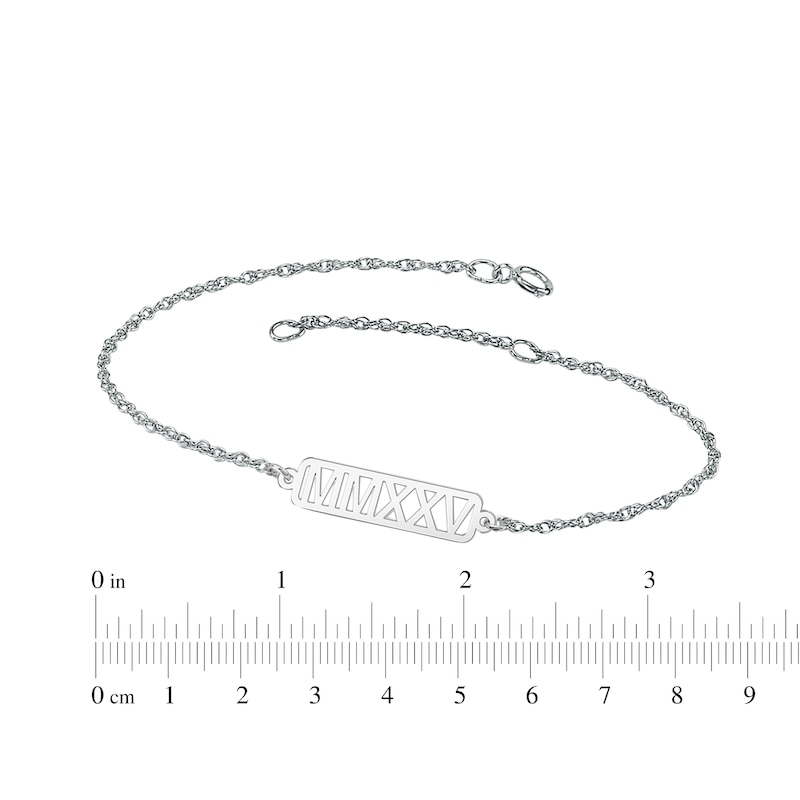 Main Image 4 of Roman Numeral Year Bracelet Sterling Silver 7.25"