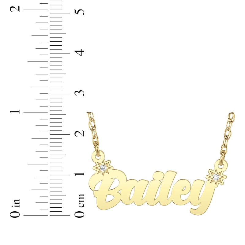 Main Image 4 of Diamond Accent Script Name Necklace 10K Yellow Gold 18"