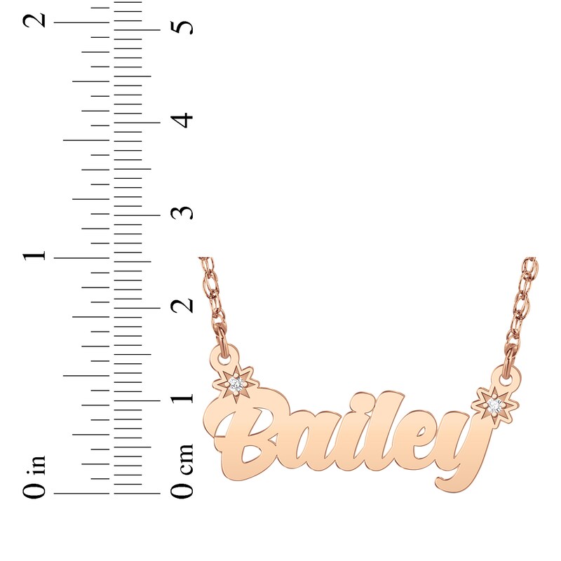 Main Image 4 of Diamond Accent Script Name Necklace 14K Rose Gold 18"