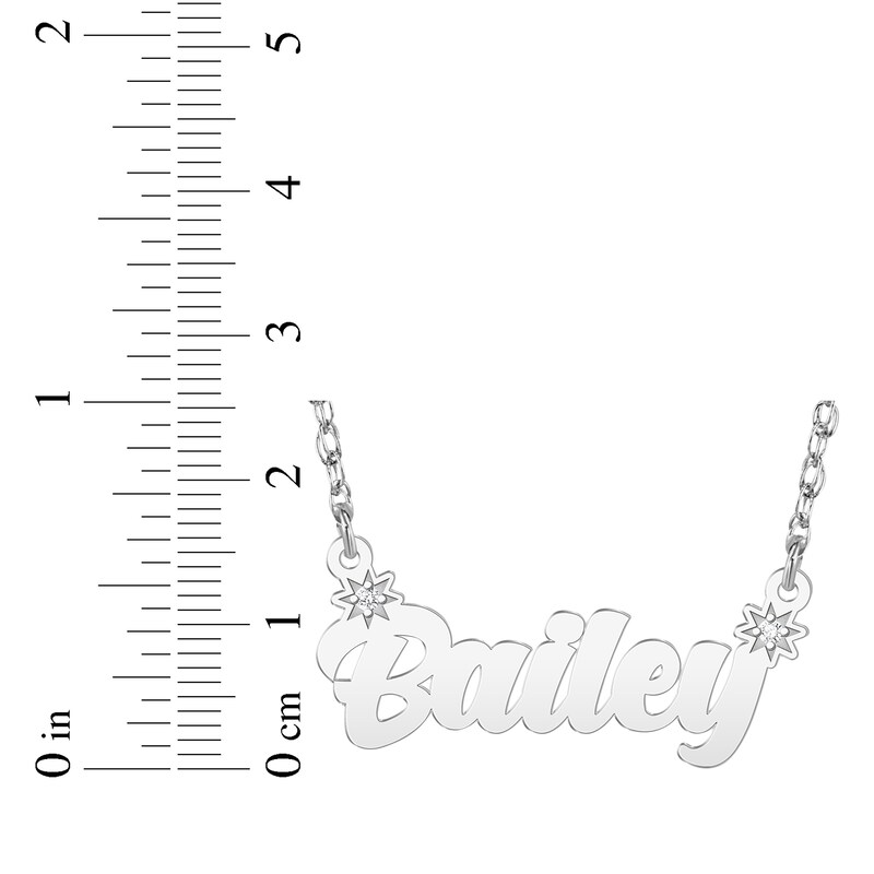 Main Image 4 of Diamond Accent Script Name Necklace 14K White Gold 18"