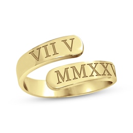 Roman Numeral Date Wrap Ring 10K Yellow Gold