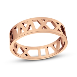 Roman Numeral Date Ring 14K Rose Gold