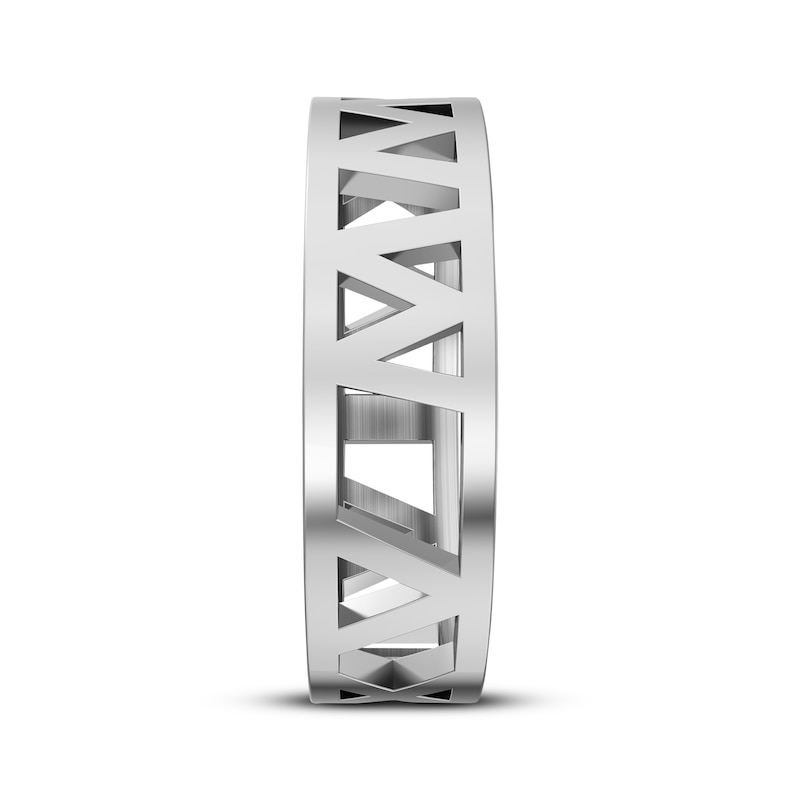 Main Image 2 of Roman Numeral Date Ring Sterling Silver