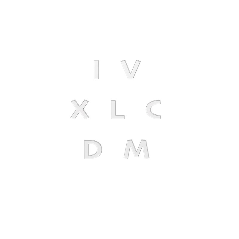 Main Image 4 of Roman Numeral Date Ring Sterling Silver