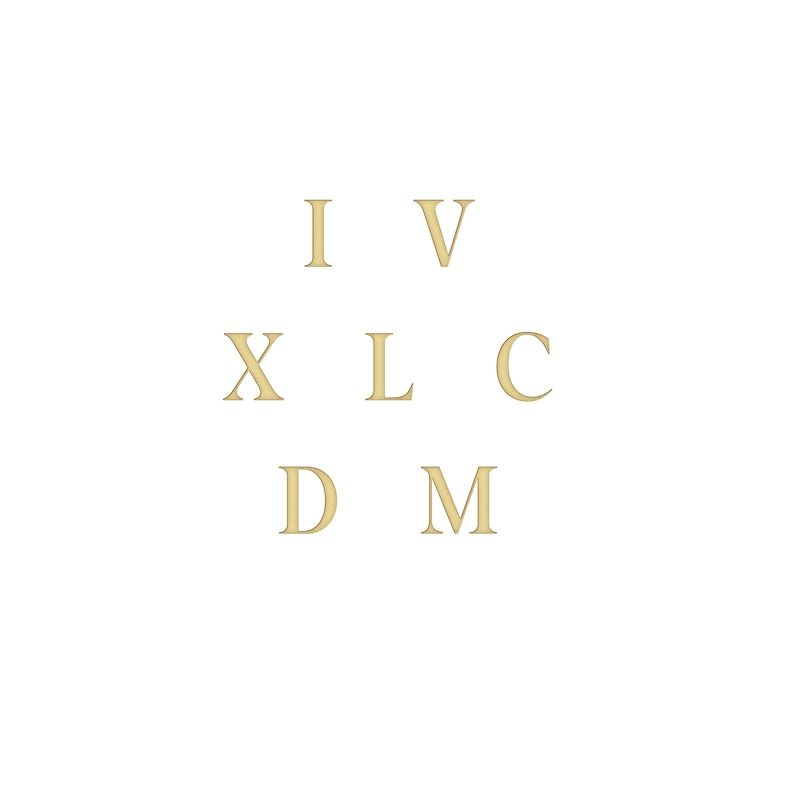 Main Image 4 of Diamond Accent Roman Numeral Date Ring 14K Yellow Gold