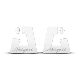 Name Hoop Earrings Sterling Silver