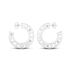 Thumbnail Image 1 of Diamond Accent Roman Numeral Date Hoop Earrings Sterling Silver