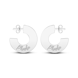Script Name Hoop Earrings Sterling Silver
