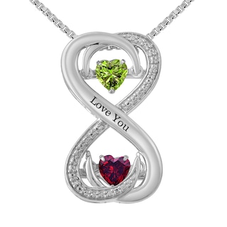 Unstoppable Love Infinity Necklace (2 Stones and 1 Line)