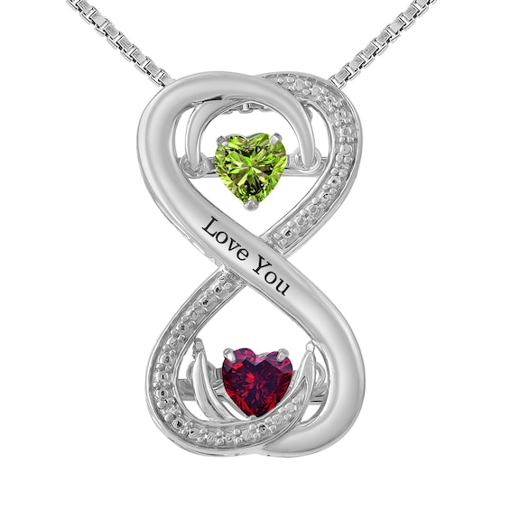 Unstoppable Love Infinity Necklace (2 Stones and 1 Line)