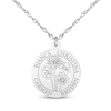 Thumbnail Image 1 of Family Name & Birth Flower Circle Necklace 14K White Gold 18"