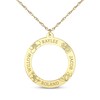 Thumbnail Image 1 of Family Name & Birth Flower Open Circle Necklace 10K Yellow Gold 18"