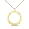Thumbnail Image 1 of Family Name & Birth Flower Open Circle Necklace 14K Yellow Gold 18"